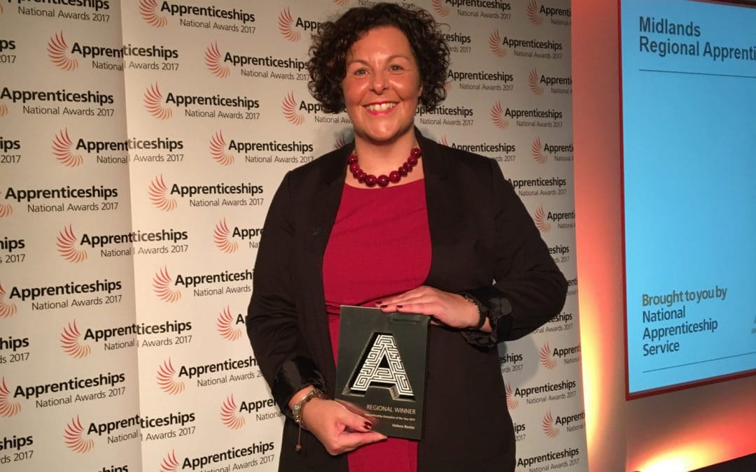 Helena Baxter from Worcestershire Apprenticeships is a winner in the National Apprenticeship Awards 2017